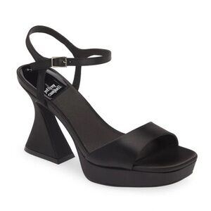 Jeffrey Campbell Jadie Platform Sandal In Black Satin